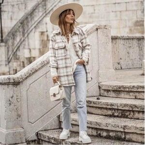 H&M Plaid Shirt Jacket